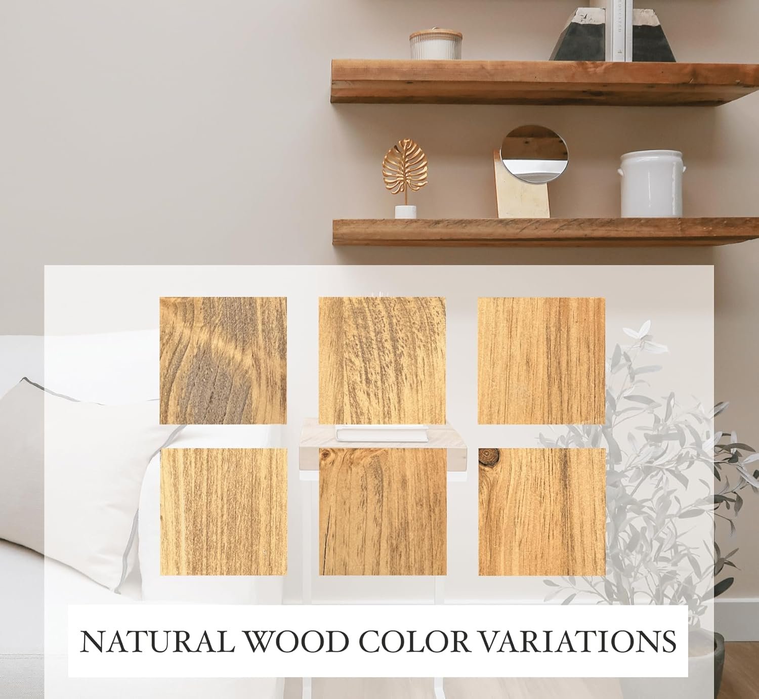 URBANDI Fireplace Mantel, Distressed, Rustic, Floating Shelf, Modern, Real Wood. (60Lx6Hx8D, Brown) - Image 9