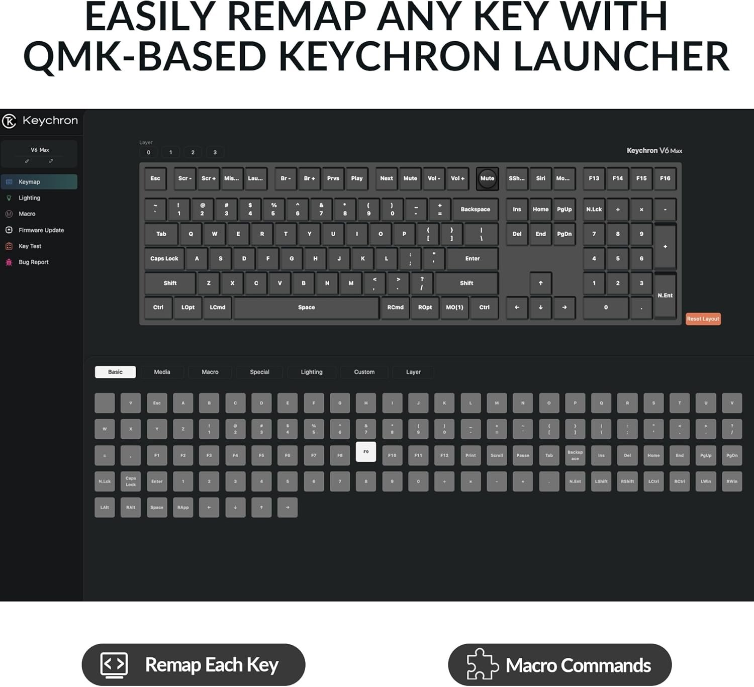 Keychron V6 Max Wireless Custom Mechanical Keyboard, 2.4 GHz Bluetooth QMK Full-Size Layout RGB with Hot-swappable Gateron Brown Switch Compatible with Mac Windows Linux - Image 2