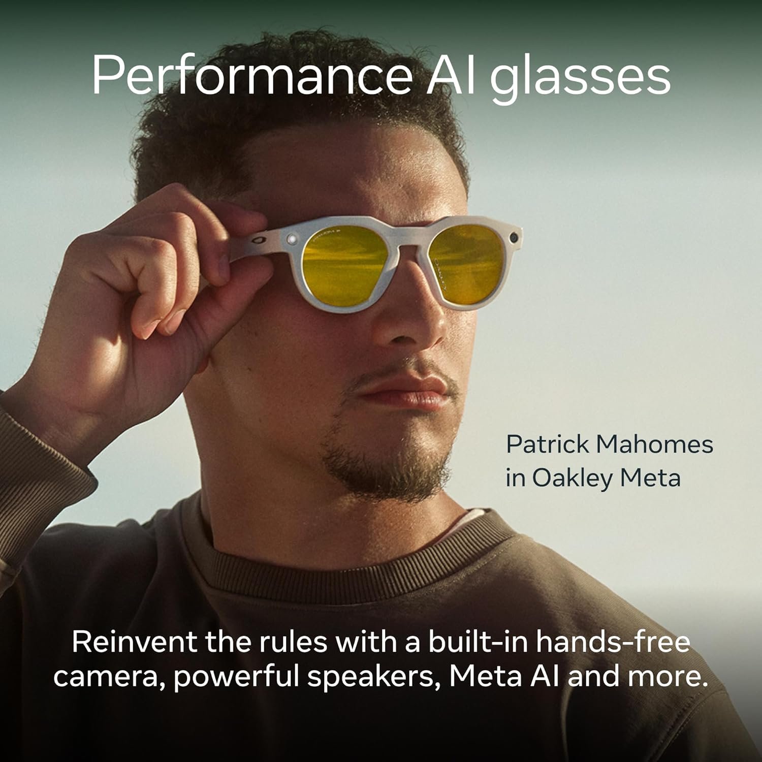 Meta Oakley HSTN, Warm Grey | Smart AI Glasses for Men, Women — Performance for Sports, Athletes — Camera, Audio, Video — 8 Hour Battery — 3K HD Resolution — Prizm™ Polarized Transitions® Lenses - Image 3