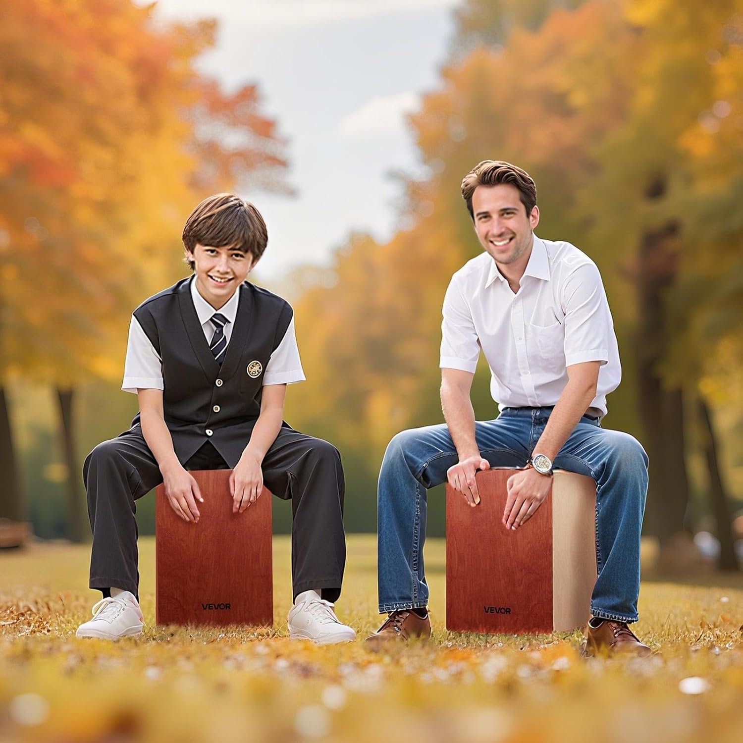 VEVOR Cajon Box Drum, with Internal Guitar Strings, Lightweight Wooden Percussion Box, Portable Birch Wood Drum Musical Instrument with Travel Bag, for Beginners and Professionals, 12 x 12 x 17 in - Image 8