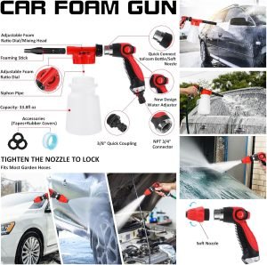 AUTODECO 43Pcs Car Wash Detailing Kit Cleaning Kits with Foam Gun Sprayer Long Handle Mop ...
