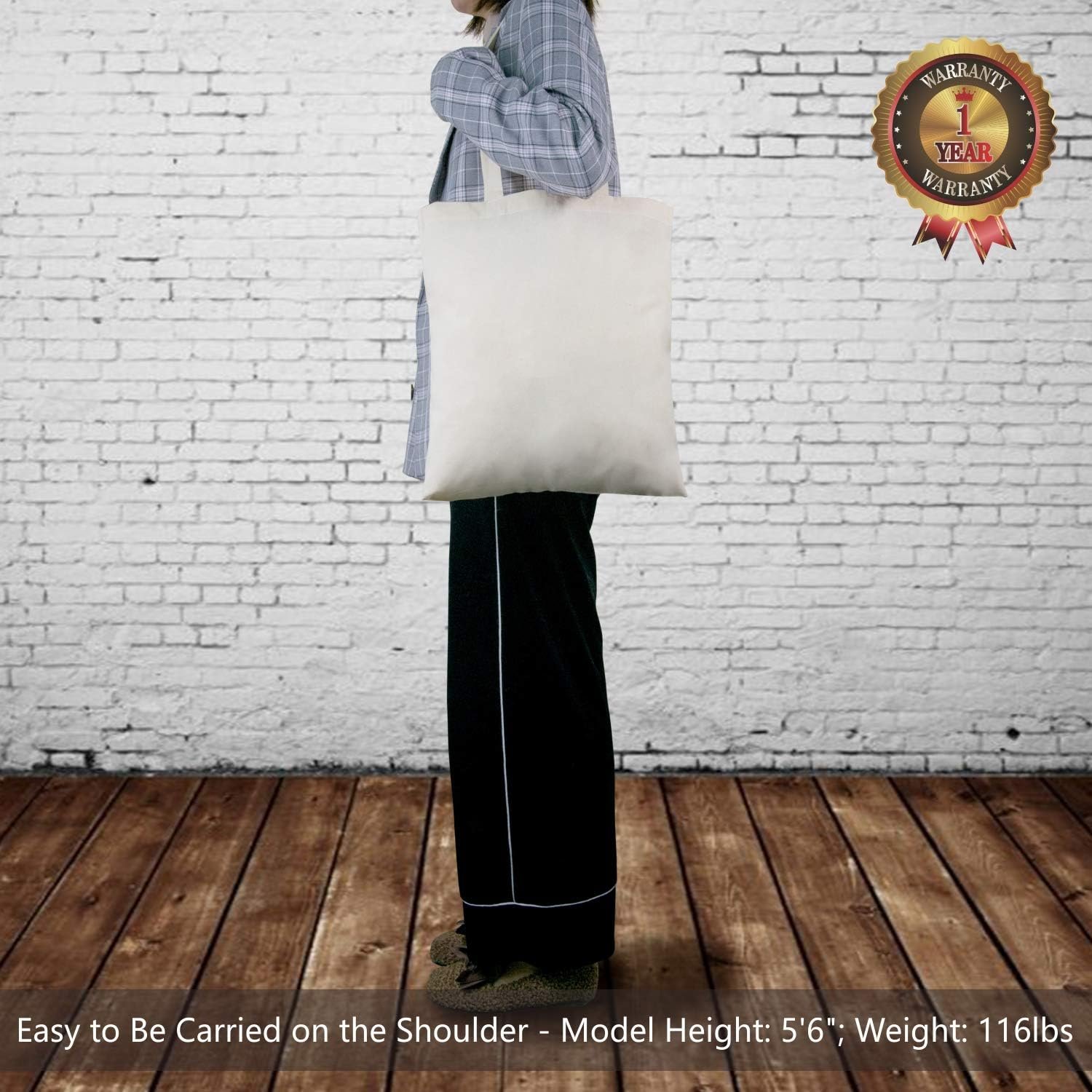 TOPDesign 192-Pack Economical 16"x15" Cotton Tote Bags, Lightweight Medium Reusable Grocery Shopping Cloth Bags, Suitable for DIY, Advertising, Promotion, Gift, Activity - Image 2