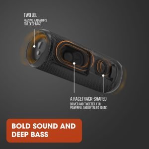 JBL Flip 6 – Portable Bluetooth Speaker, powerful sound and deep bass, IPX7 waterproof, 12 hours of playtime, JBL PartyBoost for multiple speaker pairing for home, outdoor and travel (White)