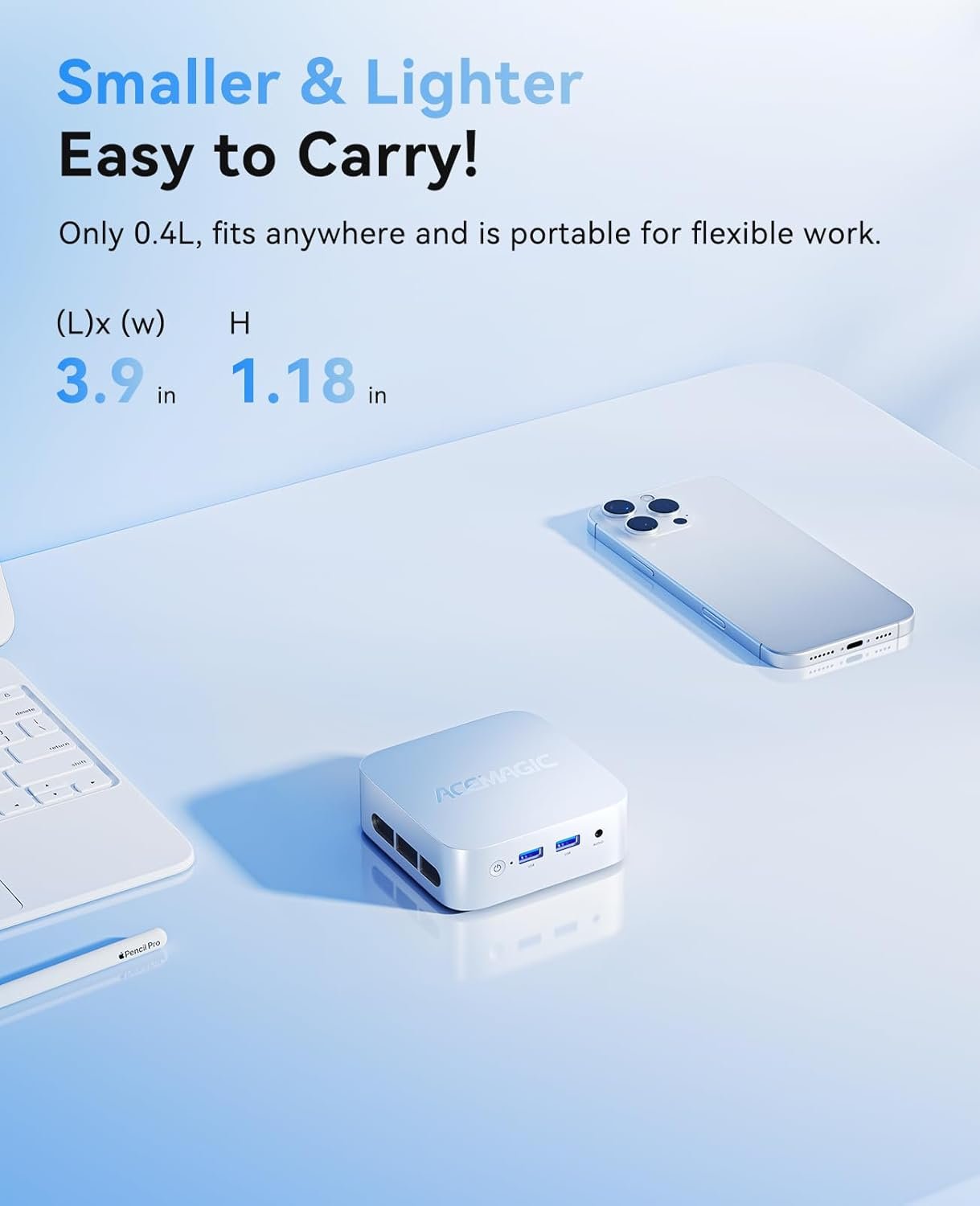 ACEMAGIC Vista V1 Mini Pc Computers, 13Th Gen Intel N150 (Beat N100/N95 Up to 3.6Ghz), 16GB DDR4 RAM 512GB SSD Mini Computer, UHD 4K HDMI DP, Dual WiFi/Bt, Gigabit Ethernet Vesa, Home/Office Micro Pc - Image 7