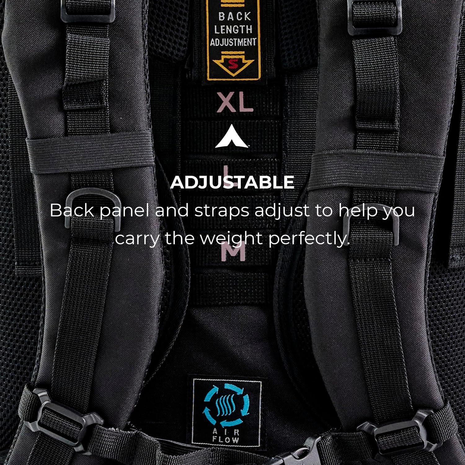 Teton 85L Explorer Internal Frame Backpack for Hiking, Camping, Backpacking, Rain Cover Included, Black - Image 5