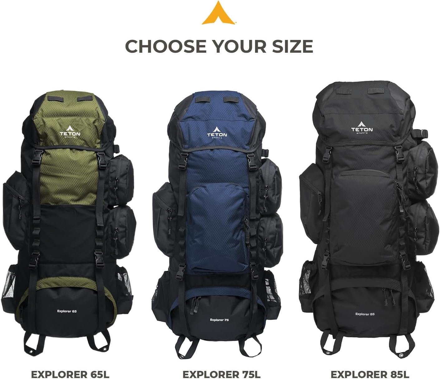Teton 85L Explorer Internal Frame Backpack for Hiking, Camping, Backpacking, Rain Cover Included, Black - Image 6