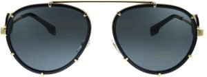 Versace VE 2232 143887 Black Metal Aviator Sunglasses Grey Lens