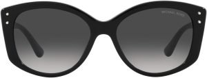 Michael Kors MK2175U Charleston Universal Fit Sunglasses, Black Bio/Dark Grey Gradient, 54 mm