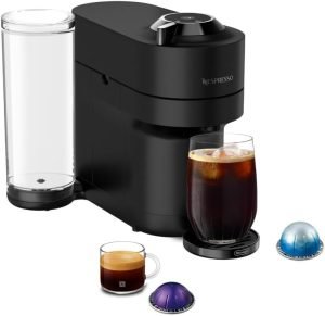 Nespresso Vertuo Pop+ Coffee and Espresso Maker by De’Longhi, Black Matte with Dark ...