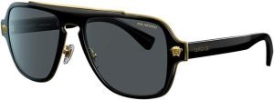 Versace Man Sunglasses Black Frame, Dark Grey Lenses, 56MM
