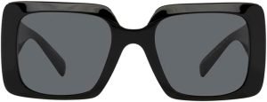 Versace VE 4405 GB1/87 Black Plastic Rectangle Sunglasses Grey Lens