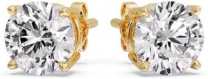 Fascinating Diamonds 1/2-5 Carat Lab Grown Diamond Solitaire Earrings for Women IGI Certified 14K Gold Push Back Stud Earrings (E-F-G, VS1-VS2, 0.50-5 c.t.w)