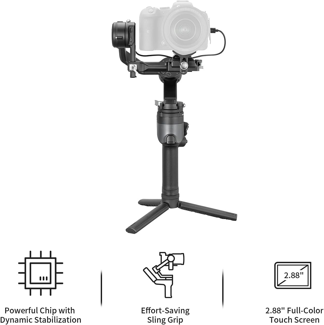 ZHIYUN Weebill 2, 3-Axis Gimbal Stabilizer for DSLR and Mirrorless Camera, Nikon Sony Panasonic Canon Fujifilm BMPCC 6K, Full-Color Touchscreen, PD Fast Charge - Image 4