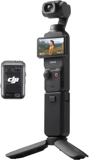 DJI Osmo Pocket 3 Creator Combo, Vlogging Cameras with 1” CMOS, 4K/120fps Vlog Camera, 3-Axis Stabilization, Face/Object Tracking, Mic Included for Clear Sound, Digital Vlogging Camera for YouTube