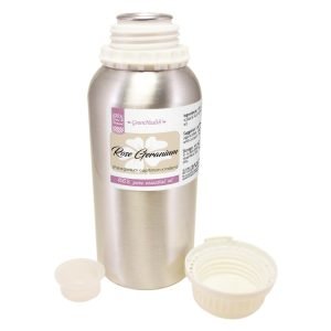 Essential Oil – 16 fl oz (473 ml) Aluminum Bottle w/Plug Cap – 100% Pure Essential Oil – GreenHealth (Rose Geranium)