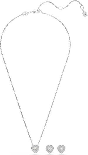 Swarovski Ariana Grande Collection, Clear Crystal & Pearls, Rhodium Finish, Necklaces, Earrings and Bracelets