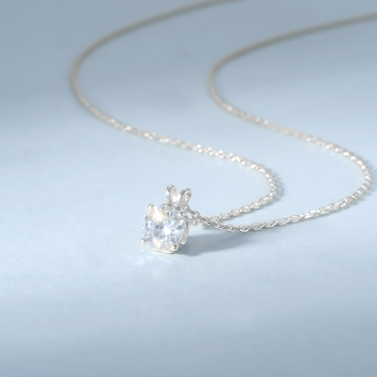 KRKC&CO Moissanite Necklace for Women, 0.5-4CT Lab Grown Sterling Silver Solitaire Heart Pendant, Anniversary Birthday Gift for Wife, Mom Wedding, D Color VVS1, GRA - Image 5