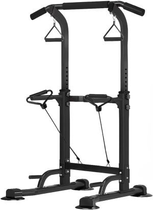 Power Tower Pull Up Dip Stander, Height Adjustable Multi-functional Home Strength Training Gym Equipment, Easy to Install, Durable Home Gym Equipment