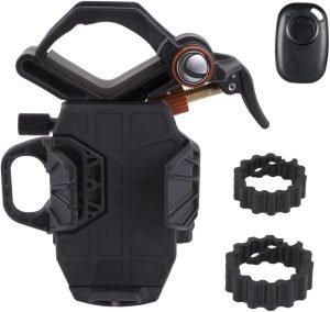 Celestron – NexYZ DX – Universal Smartphone Adapter for Telescope, Binoculars & Spotting Scopes – 3-Axis Precision Alignment – Capture Images & Video Through Your Optics – Includes Bluetooth Remote