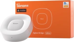 SONOFF Zigbee Bridge Ultra – Matter Compatible Smart Hub for IoT, 256 Device Capacity, 1.5GHz Dual-Core CPU, 1GB DDR4, Ethernet & Wi-Fi, 200m Range, Smart Security Alerts