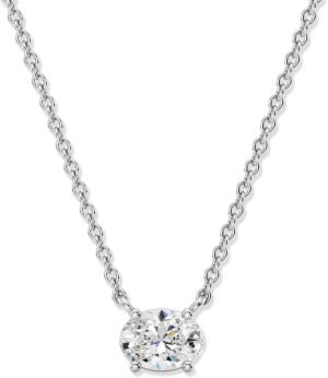 GILDED 1/2 CTTW Lab-Grown Diamond Solitaire Pendant, Sterling Silver, 18″ Chain, Tarnish-Resistant, Ethical Jewelry, Gift-Ready for Women