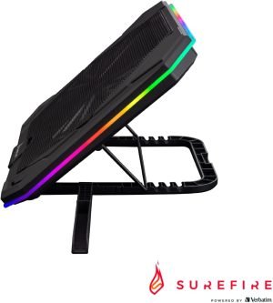 SureFire Bora X1 Gaming Laptop Cooling Pad, Laptop Cooler for Laptops up to 17 Inches, Adjustable Fan Speed, More Power, RGB Lighting