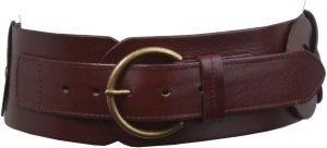 Ladies 3″ (75 mm) Wide High Waist Round Disk Linked Braided Cowhide Top Full Grain Leather Belt