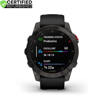 Garmin 010-N2582-10 Epix Gen 2 Premium Active Smartwatch 47 mm Black Titanium (Renewed) Bundle with 2 YR CPS Enhanced Protection Pack