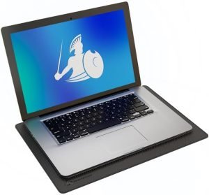 DefenderShield Laptop Pad for EMF Protection – DefenderPad EMF Blocker Pad That Protects from Battery & Wireless RF Emissions – Durable, Non-Slip Design for Laptops Up to 15” – Black