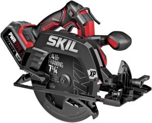 SKIL PWR CORE 20 Brushless 20V 7-1/4″ 5300 RPM, Circular Saw Kit Including 4.0Ah Lithium Battery and Quick Charger-CR5440B-10