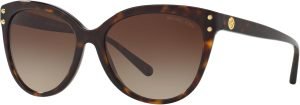 Michael Kors MK2045 Jan Sunglasses, Dark Tortoise/Brown Gradient, 55 mm