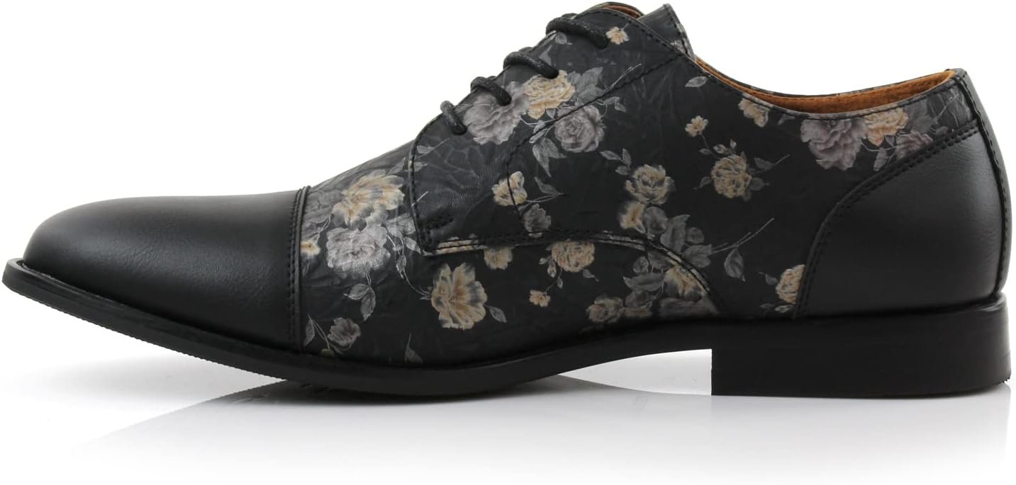 Ferro Aldo Men's Modern Cap-Toe Derby Collection | Statement Dress Shoes in Floral, Woven, & Classic Styles - Image 4
