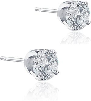 Pompeii 1 Carat (ctw) Diamond Studs in 14k White or Yellow Gold Lab Grown (HI,VS)