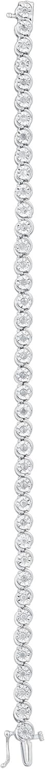 GILDED 1 CTtw Natural Diamond for Women | Sterling Silver Bracelet | Fine Jewelry for Her | Timeless Design | Gift Box Included