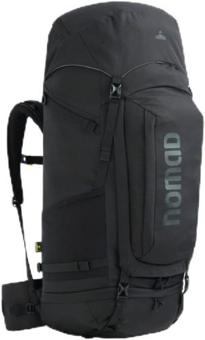 NOMAD Batura Backpack – Premium 70L Pack with Rain Cover Included | Lightweight Rucksack for Traveling, Hiking, Camping, Outdoor Sports (Black)
