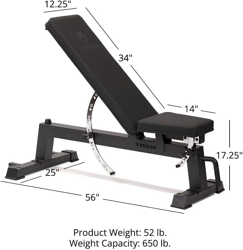 Titan Fitness Performance Series Adjustable Bench, Supports 650 LB Incline, Versatile Utility Bench for Home Gym Weightlifting,Strength Training, Flat, Incline, Upright Positions - Image 7