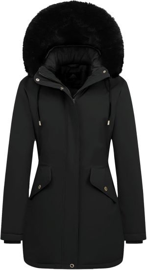 MOERDENG Women’s Long Winter Down Coat Thicken Fleece Lined Parka Warm Puffer Jacket...