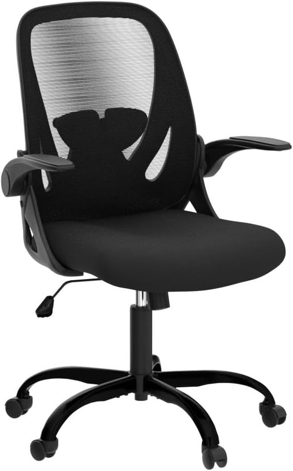 Primy Office Chair Ergonomic Desk Chair with Flip up Armrests Swivel Breathable Desk Mesh Computer Chair with Adjustable Lumbar Support and Height for Conference Room (Black) - Image 5