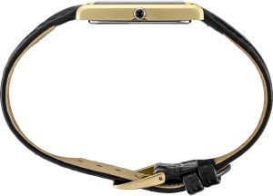 Seiko Essentials Watch for Men – Essentials – Water Resistant with Stainless Steel Rectangular Case and Leather Strap