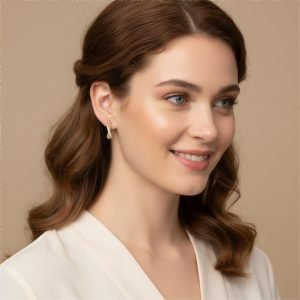 14K Gold Hoop Earrings 14K Gold Earrings for Women Thick Small Diamond Hoop Earring X-shaped Hoops Twisted Gold Earring for Women 20mm