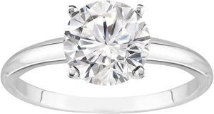 Houston Diamond District IGI Certified Lab Grown Diamond Engagement Ring, Round Cut Solitaire, 4-Prong Setting, E–F Color VS2–SI1 Clarity