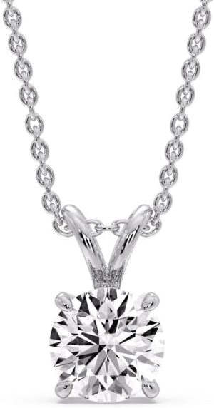 Fascinating Diamonds 14K Gold 1/2-5 Carat LAB GROWN Diamond Solitaire Pendant IGI Certified 4 Prong Diamond Pendant Necklace For Women (E-F-G, VS1-VS2, 0.50-5 C.t.w)