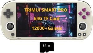 TRIMUI Smart PRO 5-Inch Handheld Game Console Pre-Installed 12000+ Games Built-in 64G SD Card Linux System A133P Processor Support WiFi Multiplayer Online Battle (Vintage Gray)