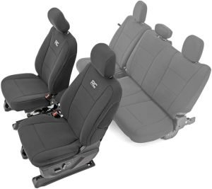Rough Country Neoprene Seat Covers for 15-22 F-150 |17-22 Super Duty – 91016,Black