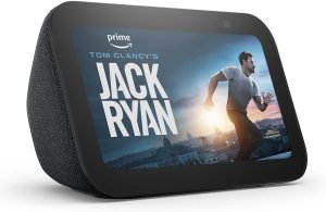Echo Show 5 (3rd Gen, 2023 release) | Smart display with deeper bass and clearer sound | International Version with EU Power Adaptor | Charcoal