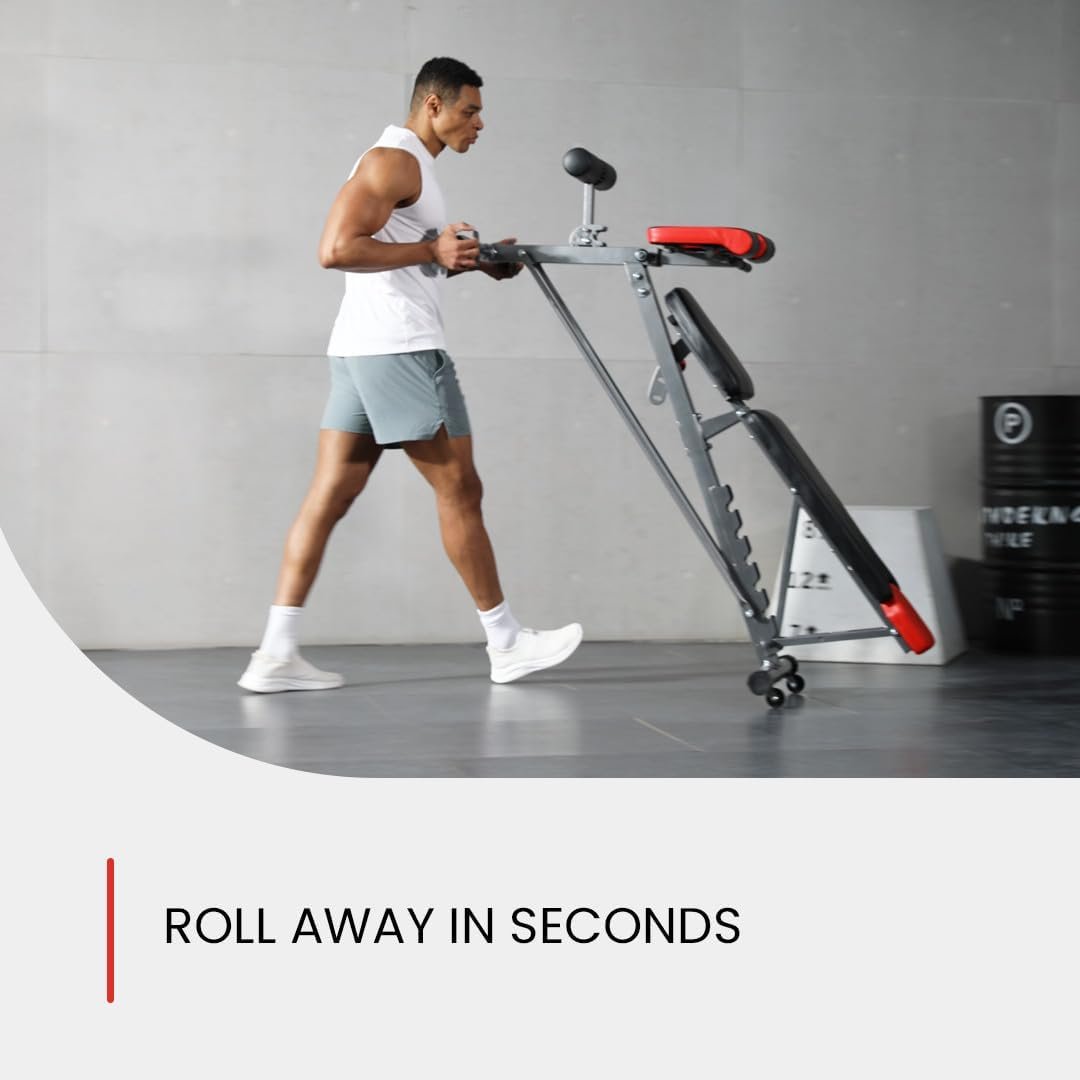 Finer Form Multi-Functional FID Weight Bench for Full All-in-One Body Workout – Hyper Back Extension, Roman Chair, Adjustable Ab Sit up Bench, Incline Decline Bench, Flat Bench - Image 7