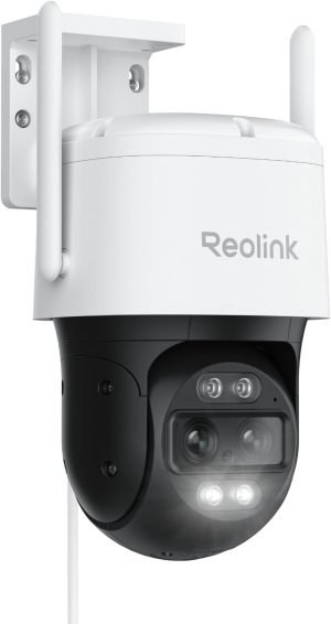 REOLINK 4K Wired WiFi Outdoor Security Camera, 8MP Dual Lens, 360 PTZ Camera, Auto Tracking, 2.4/5GHz Wi-Fi Smart Person/Vehicle/Animal Detection, 6X Hybrid Zoom, Color Night Vision, TrackMix WiFi
