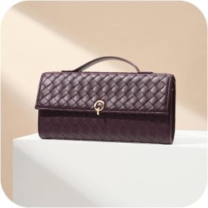 CHUNLI Dressy Woven Clutch Purses for Women Designer Crossbody Bags with Top Handle Formal Evening PU Leather Handbag