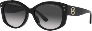 Michael Kors MK2175U Charleston Universal Fit Sunglasses, Black Bio/Dark Grey Gradient, 54 mm