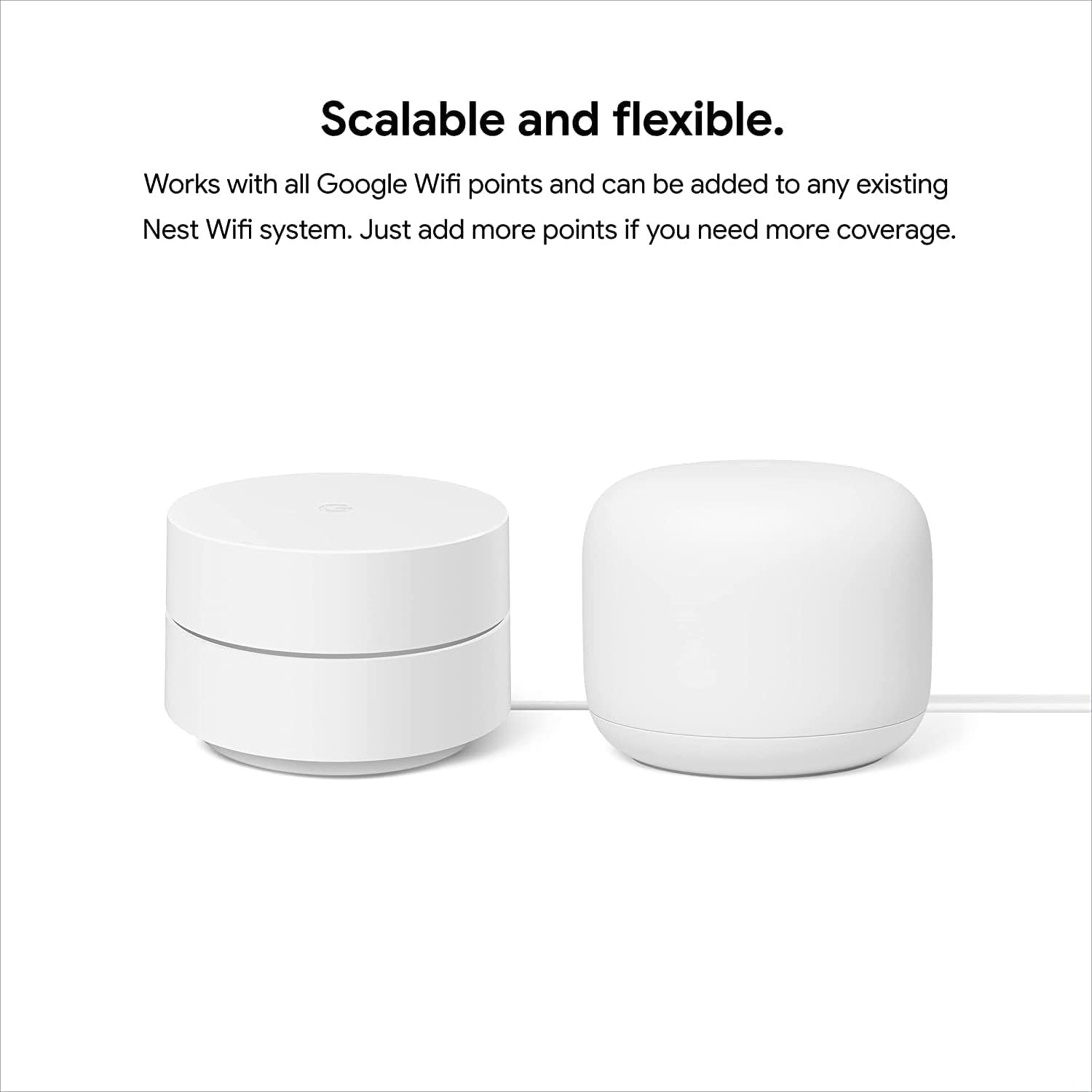 Nest WiFi Router and 2 Points - WiFi Extender with Smart Speaker - Works with Google WiFi (3 Pack) White - Image 9